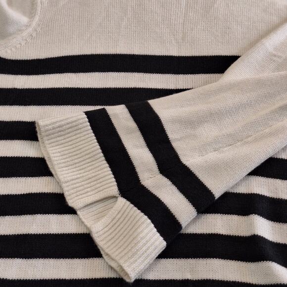 Joie Sweater Women's Small Striped Mock Neck Bohemian BohoChic Retro Minimalist - Picture 3 of 7